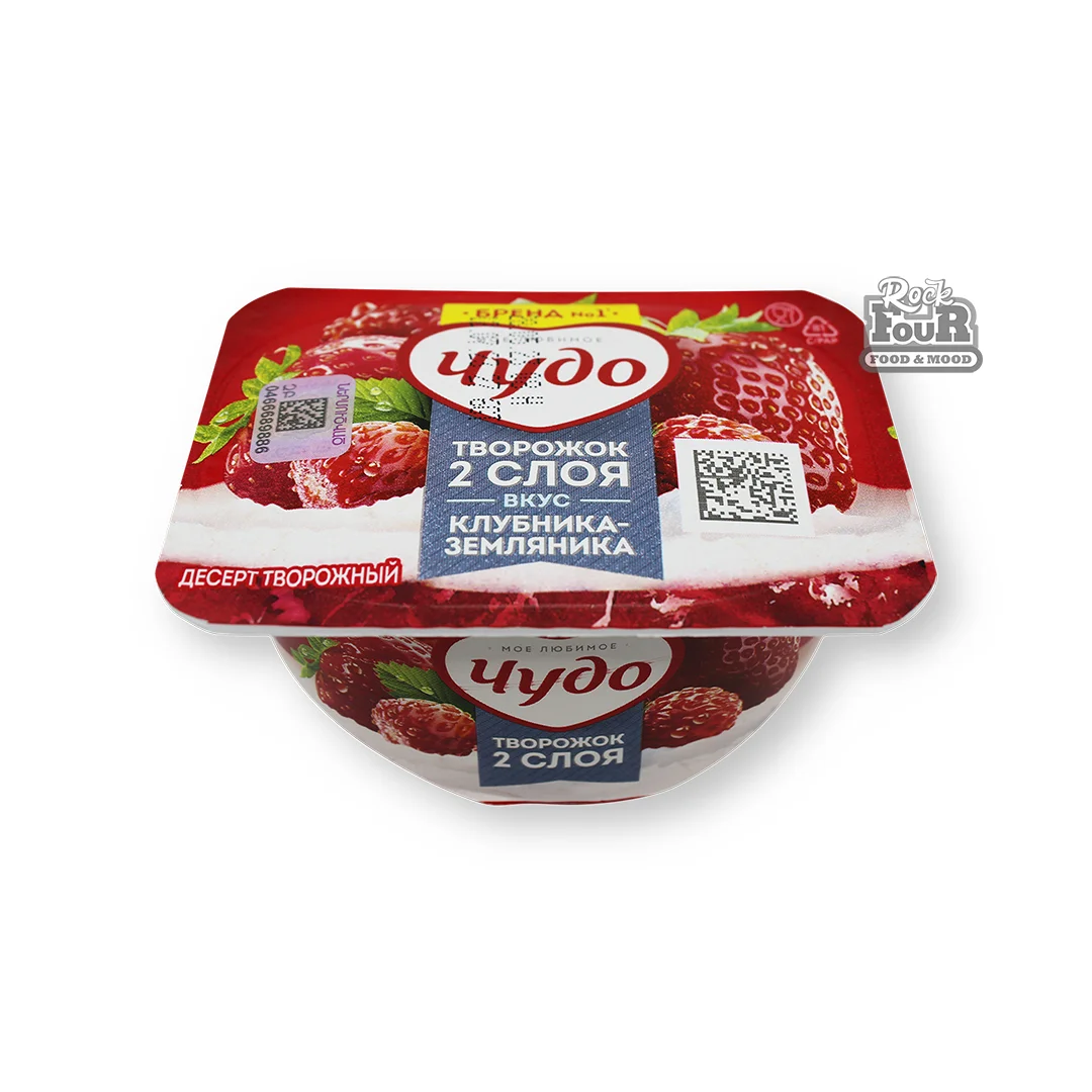 Curd dessert "Chudo" strawberries-strawberries 4% 100g